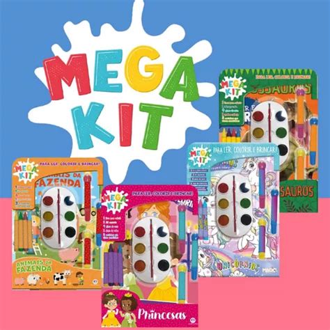 Mega Kit Livro Infantil Ler Colorir E Brincar Patrulha Canina Barbie Peppa Pig Mônica Hot