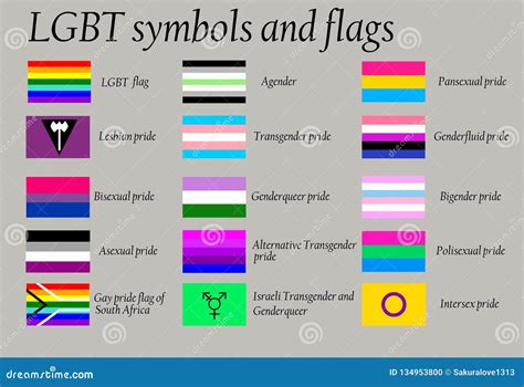 Banderas Gay Y Símbolos De LGBT En Fondo Púrpura Oscuro Stock de ilustración Ilustración de