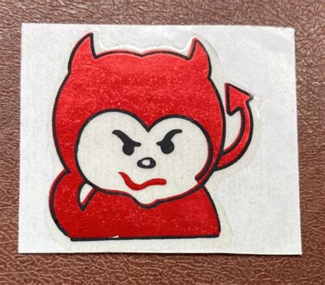 vintage  red devil sticker decal