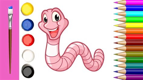 How To Draw A Cute Worm Step By Step Earthworm Drawing Easy Youtube