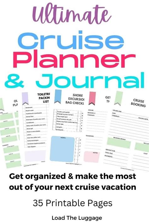 Ultimate Printable Cruise Planner And Journal Load The Luggage Cruise Planners Cruise