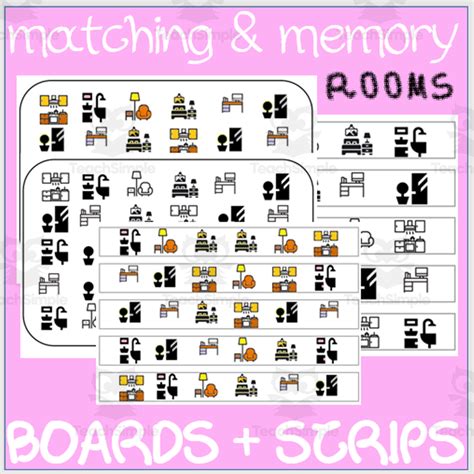 Matching And Memory Boards With Strips Rooms By Teach Simple