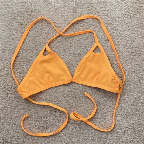 Jolyn Finn Bikini Top In Mango Size Small Only Depop