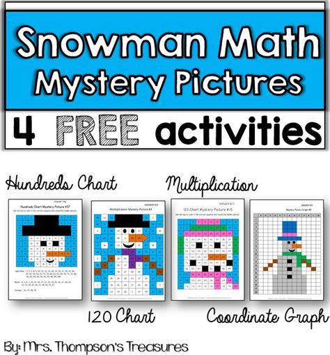 Free Snowman Math Mystery Pictures Classroom Freebies