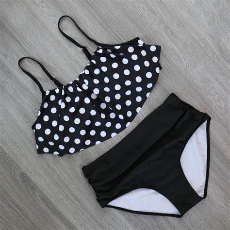 Free Shipping Sexy Bikini Set Retro High Waisted Bathing Suits Jkp