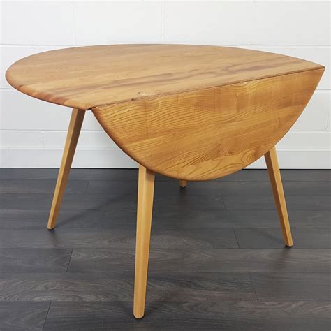 Ercol Round Drop Leaf Dining Table 1960s 1 Makers Bespoke Furniture