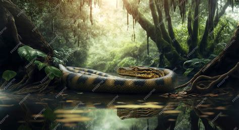 Premium Photo | Anaconda in the jungle photography of a anaconda in a