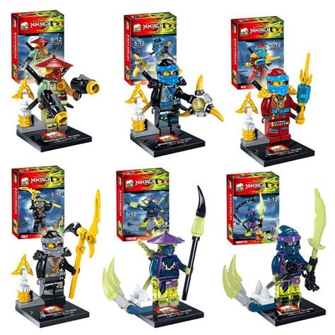 Купить 6 шт много набор Ниндзяго Коул Кай Джей Зейн ниндзя minifigures ...