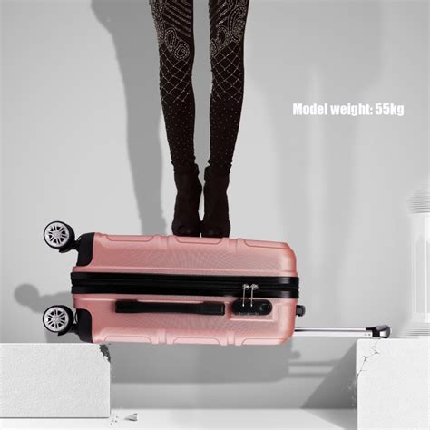 K L Hard Shell Cabin ABS Suitcase With Spinning Wheels Luggage Nude