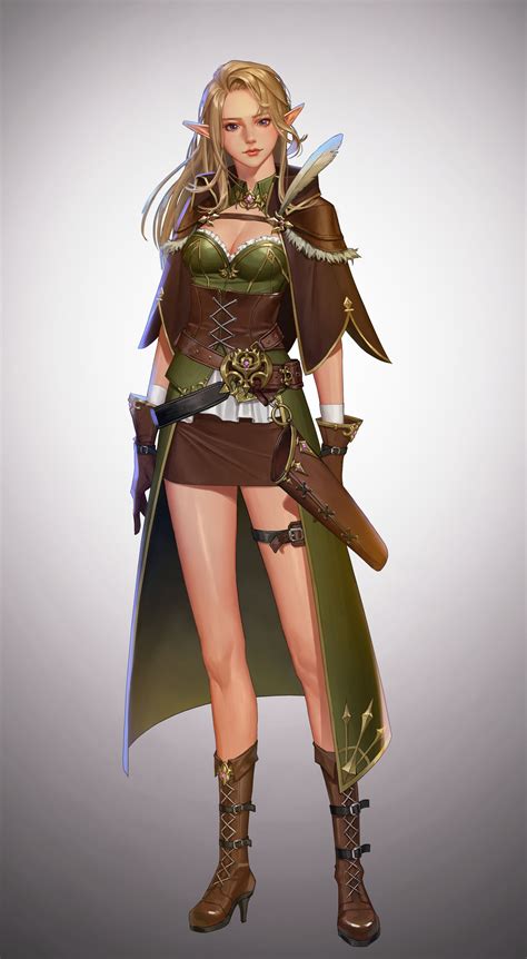 Artstation Elf Archer Yeongyeong Song Ideias Para Personagens