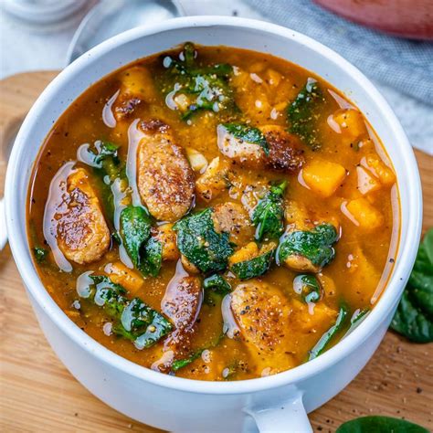 Smoked Sausage + Sweet Potato Soup | Clean Food Crush