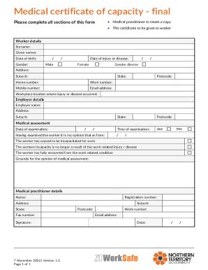 fillable  medical certificate  capacity final fax email print