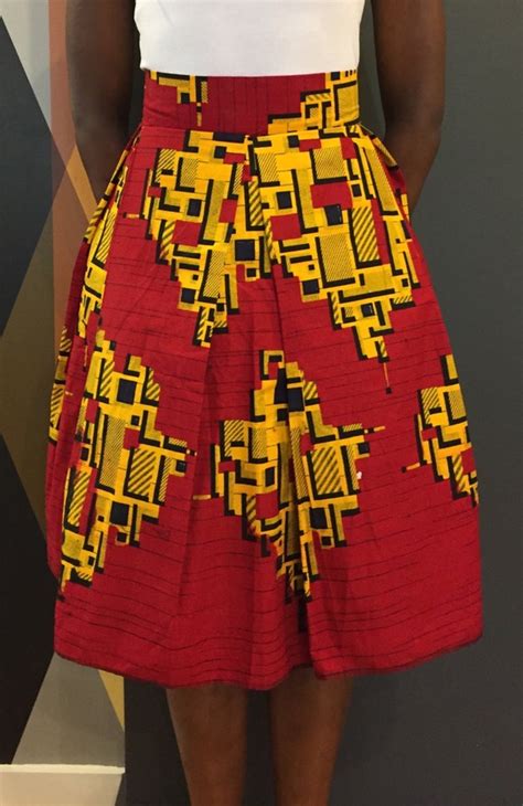 African Print Long Pleated Skirt By Ifenkili On Etsy