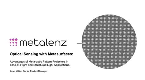 Metalenz On Linkedin Optical Sensing With Metasurfaces Advantages Of Meta Optic Pattern