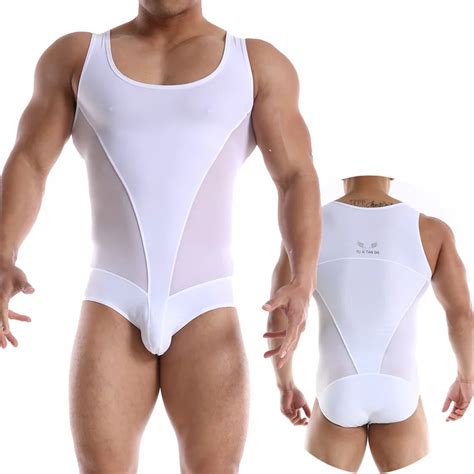 Sexy Mens Undershirts Workout Fitness Bodysuits One Piece Jumpsuit