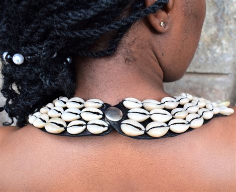 African Handmade Cowrie Shell Necklace Chunky Ethnic Tribal Etsy