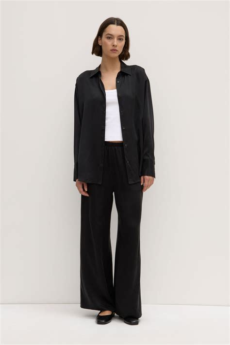 Womens Ena Silk Shirt Black Assembly Label
