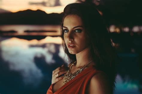 Sybil A Kailena Davina E Brunette Metart Magazine Women Red Dress Hd