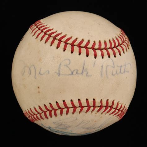 Mrs Babe Ruth MLB Alumni Babe Ruth League Basseball Signed By With Mrs Babe Ruth