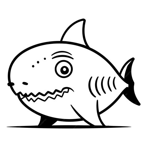 Premium Vector Cartoon Funny Shark Vector Illustration Isolated On A White Background