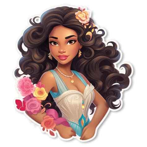 Pegatina De Una Preciosa Barbie Latina Sobre Fondo Blanco Foto Premium