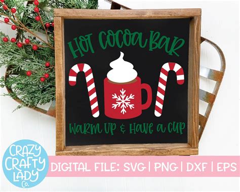 Hot Cocoa Bar Svg Christmas Kitchen Cut File Farmhouse Etsy