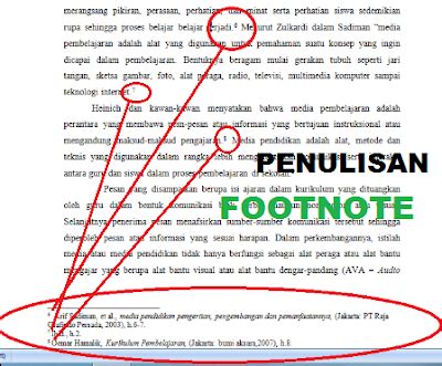 Cara Penulisan Catatan Kaki Footnote Lengkap Dengan Contoh Blog Mas