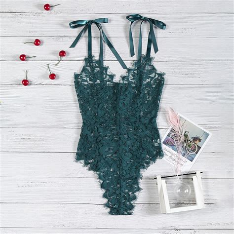 Sexy Lingerie Womens Lace Bodysuit Deep V Teddy Babydoll Romantic Nightwear Us Ebay