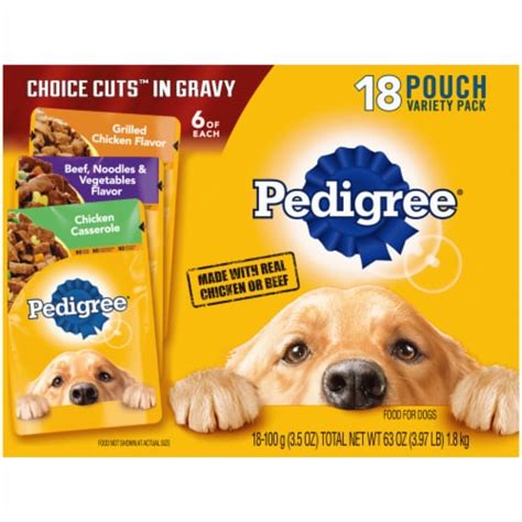 Pedigree Choice Cuts In Gravy Soft Wet Dog Food Pouches Chicken Beef ...