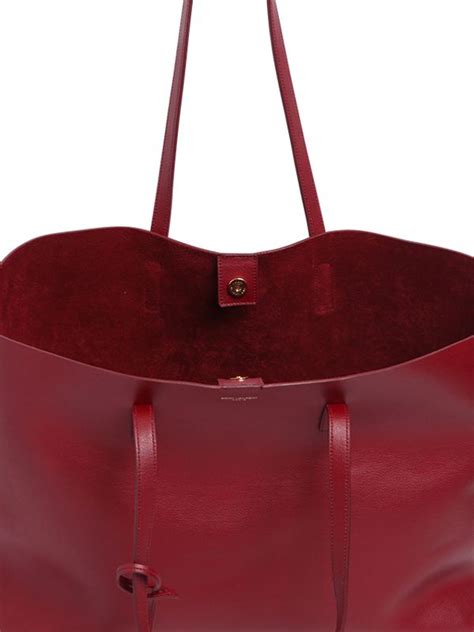 Lyst Saint Laurent Soft Leather Tote Bag In Red