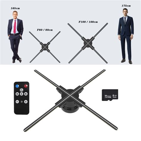 Naked Eye 3d Holographic Projector LED Luminous Sign Light Rotating Air Imaging Fan Screen 3d