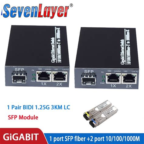 Pair Fiber Optical Media Converter Port Sfp To Rj With Pair