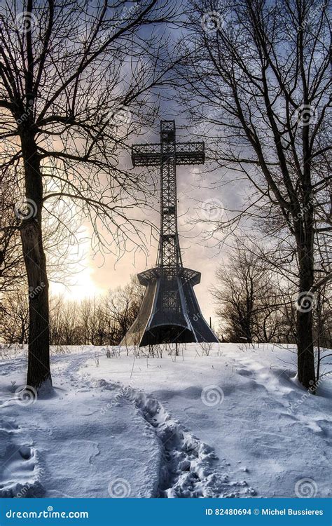 The Mount Royal Cross At Night Editorial Image | CartoonDealer.com ...