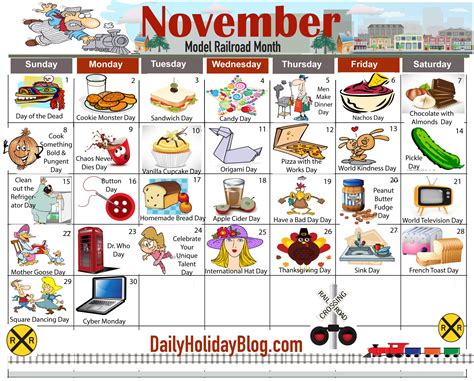 november daily holiday calendar | National holiday calendar, Holiday