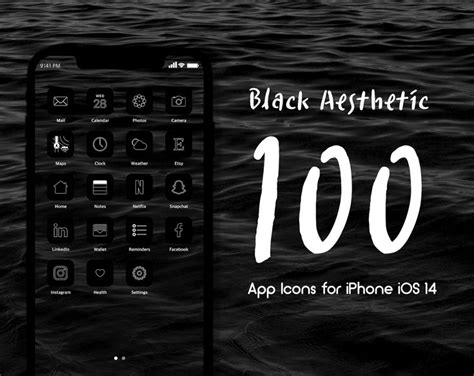 Black Aesthetic, App Icons For iOS 14, iPhone Icons, iOS14 Black Icons ...