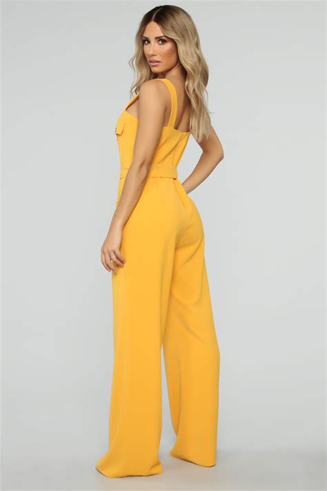 Janeska Wide Leg Jumpsuit Yellow Fashion Nova