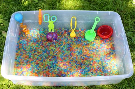 Our Five Ring Circus: Water Beads & Soap Foam Sensory Bin - A Sensory ...