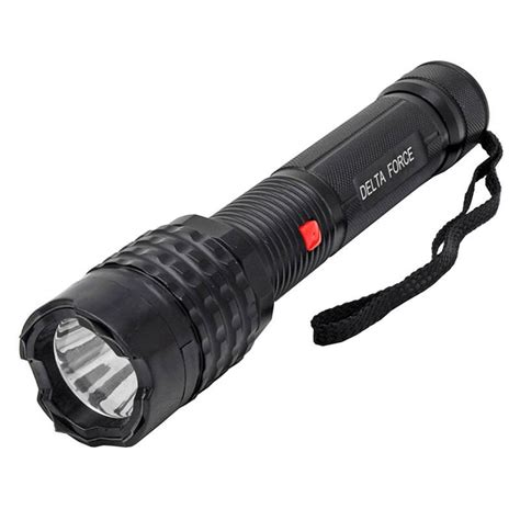 Delta Force Black Stun Gun Million Volt Rechargeable Led Flashlight