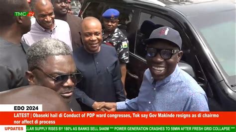 Obaseki Hail Di Conduct Of PDP Ward Congresses Say Gov Makinde