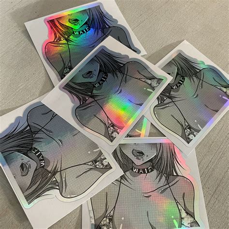 Waifu Lewd Ahegao Hentai Manga Girl Tongue Hot Sexy Hologram Vinyl