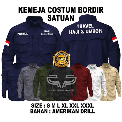 jual kemeja seragam bordir pdh pdl mtac tactical lapangan travel haji