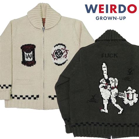 WEIRDO ウィアード シェットランド ウール カウチン セーター FUCK U GLAD HAND グラッドハンド WRD AW EARTH MARKET 通販