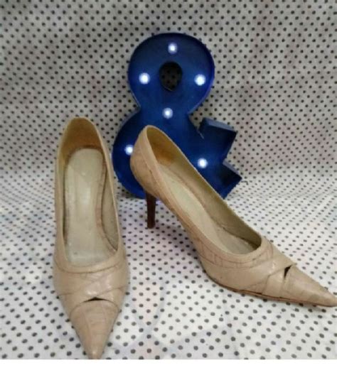 Sapato Scarpin Nude Couro Sapato Feminino Regina Rios Usado Enjoei