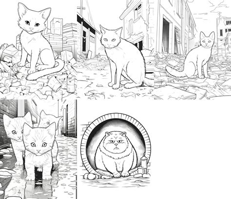32 Printable Cat Coloring Pages Alley Cats: Series 1 Unveiling the