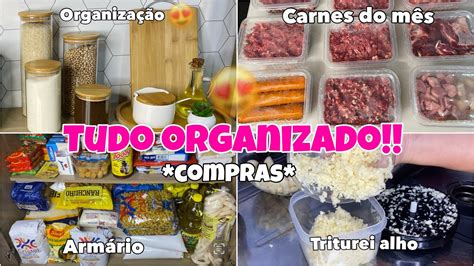 ORGANIZANDO A COMPRA DO MÊS carnes para o mês todo armário produto