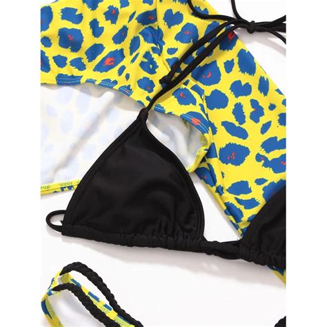 2023 New Three Piece Sexy Bikini Leopard Print Triangle Long Sleeve Swimwear Buy Leopard Print