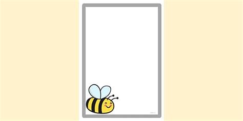 FREE Simple Blank Bumble Bee Border Page Borders Twinkl