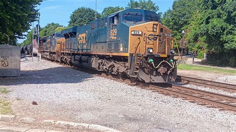 CSXT 829 Leads CSX M280 At Tryon Street Columbia SC On The CSX Columbia