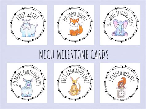 Nicu Preemie Milestone Cards Digital Download Printable Decorative