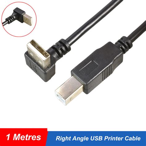 90 Degree Right Angle Usb Printer Cable Lead Type A Male To B Male 1 Metres Ebay